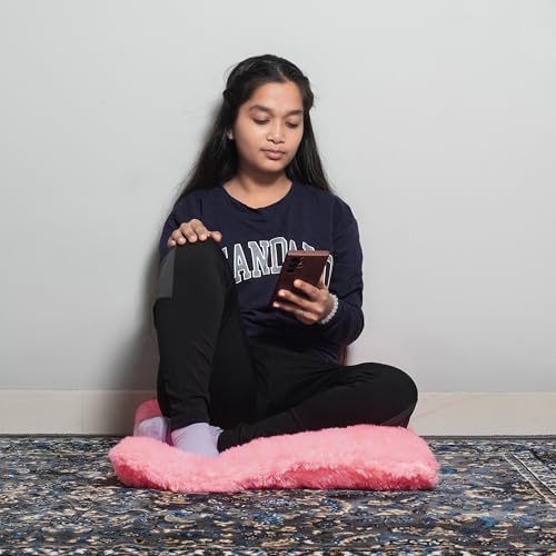 Image of NEXTGO Floor Seat Cushions Yoga Meditation Mat Pooja aasan Soft Extra Comfortable Feather Touch Last Long Upto Washable Material Size 24 x 30 Inch 2 x 2.5 Fit (Pink)