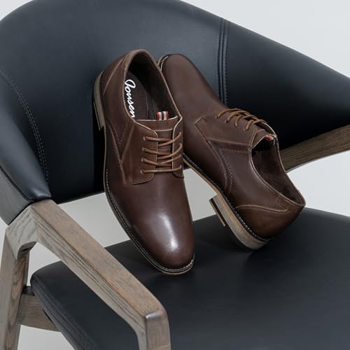 Image of Jousen Men's Dress Shoes Leather Classic Formal Mens Oxfords Retro Derby Oxford