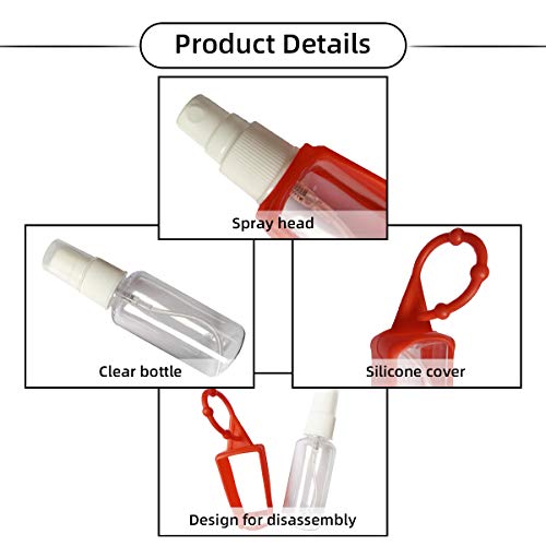 image for DARUNAXY Plastic Clear Spray Bottles Silicone Sleeve Transparent Leakp