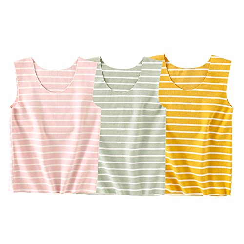 Boys Girls 3 Pack Striped Fleece Thermal Tank Tops Undershirts