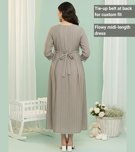Image of DUMMY SHAPE Feeding Kurtis for Women Cotton Blend | Floral Anarkali Kurta with Dual Nursing Zippers for Pregnancy & Breastfeeding | Maternity Dresses | Gifts for Pregnant Woman