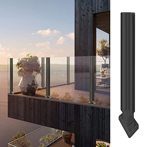 Poteau de balustrade en verre noir pour escalier de jardin et aménagement de terrasse moderne
