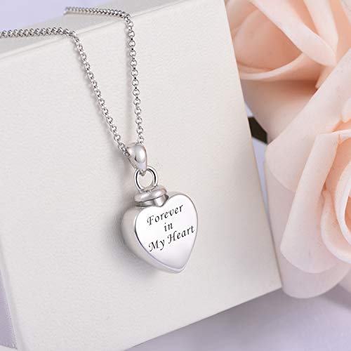 BEILIN 925 Sterling Silver Heart Cremation Jewelry Keepsake Urn Necklace for ashes : Forever in My Heart4