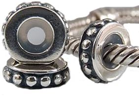 ABUN Dots Stopper Charms 925 Sterling Silver 2pcs Rubber Spacer Bead Fits 3mm Snake Chain Bracelet - Image 3