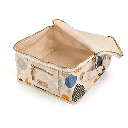 KnitIQ Canvas Storage Bag for KnitIQ Blocking Mats l Storage for 9 Blocking Boards l Reinforced Handles, Sturdy Fabric, Strong Stitching l Smooth Brass Zipper and Extra Pocket â€“ Artisan Design