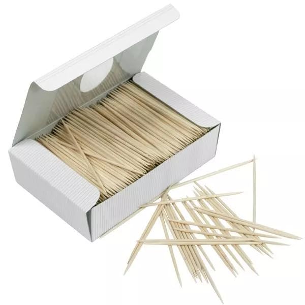 1000pcs Wooden Toothpicks Cocktail Food Sticks 75mm Appetizer Skewers Teeth Cleaner Dental Sticks Pickup Fruits Cherry Cheese Parties Sticks Floss Picks Flossers