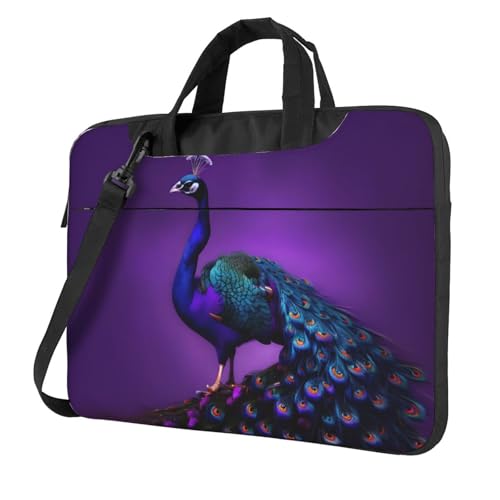 Housse pour ordinateur portable 14 pouces sacoche PC violette paon femme homme