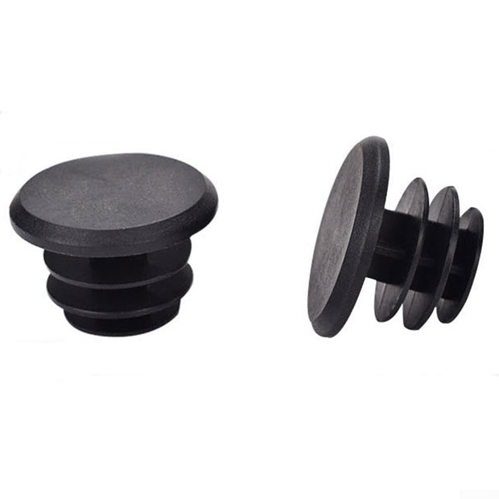 Soft Rubber Bike Bar End Stoppers Black Push-in Fit