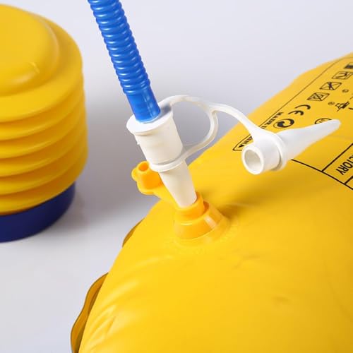 Image of Portable Foot Air Pump with Hose - Plastic Labor-Saving Inflatable Pump for Sports, Mattress, Inflatable Boat, Exercise Ball, Balloon, Swimming Ring, Pool Toys (Multicolour) (2)