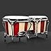 Pyle Hand Crafted Bongo Drums - Pair of Wooden Bongo Drums, 6.5 & 7.5 Inch - PBND10
