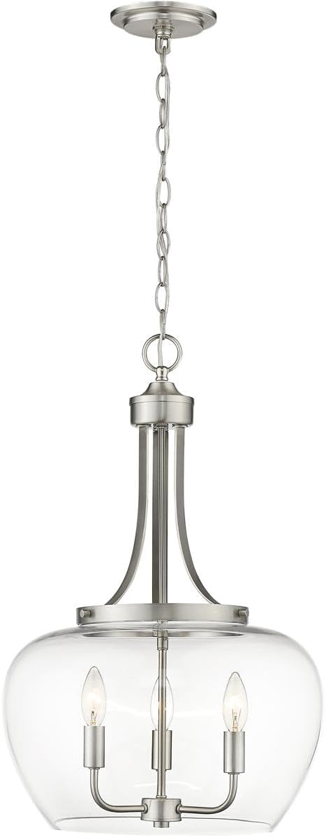 Z-Lite 473P16-BN Joliet Pendant, 3-Light 180 Total Watts, Brushed Nickel
