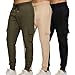 Mens Cargo Pants High Elastic Waisted Stretch Sweatpants with Pockets Athletic Workout Gym Fashion Trousers Army Green
