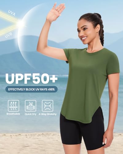 Cosy Pyro 4-Pack Workout Tops for Women UPF 50+ Yoga Shirts Short Sleeve Athletic T-Shirts Quick Dry Running Gym Tee3