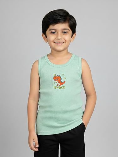 Image of KiddoPanti Boys 100% Cotton Vest Pack of 3 | Cotton 1x1 Rib Knit Sleeveless Innerwear | Soft & Breathable Kids Vest