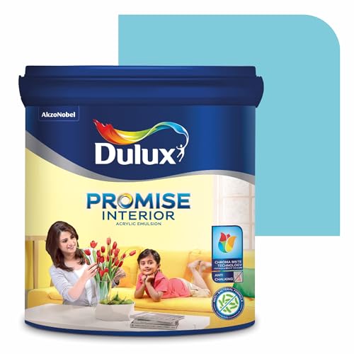 Image of Dulux Promise Interior Emulsion Paint (10L, Clear Sky) | Brighter & Longer-Lasting Colors | Rich Finish | Chroma Brite Technology | Anti-Chalk | Water-Based Acrylic Paint