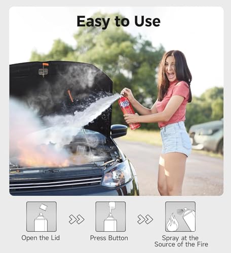 Image of Fire Stop Portable Fire Extinguisher Spray, 500ml, Pack of 2, Multi-Scene Firefighting for Car, Home, Kitchen, Electrical Fires