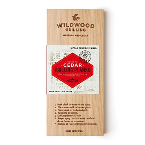 Premium Cedar Wood Grilling Planks (Two 2-Packs) for Cooking Salmon, Vegetables and More - 2-4 Servings (5x11) - Made in USA