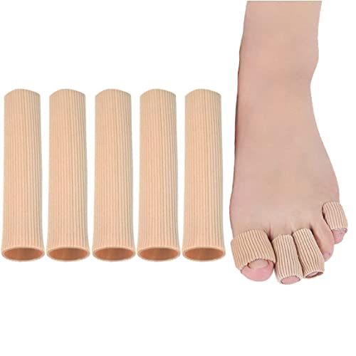 Tubos de Silicona para Los Dedos,5 Piezas Tubos Protectores Dedos Pies Protector Dedos Mano Recortable Dediles para Dedos del Pie Fibra Separador de Dedos del Pie para Callos (Pequeña -15 cm)