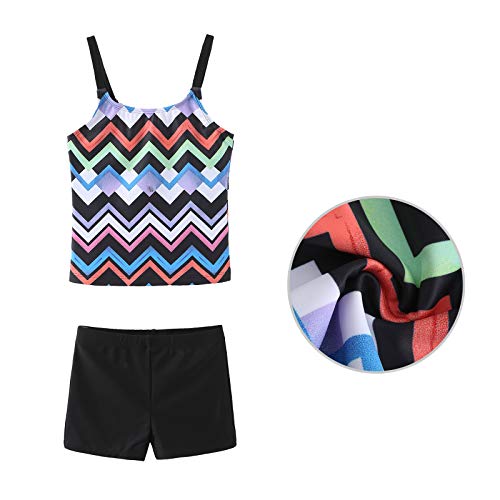 Image of Girls Two Piece Swimsuits Tankini Bathing Suit with Boyshort Kids Swimwear Set