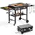 SKOK Foldable Gas Griddle-28 Inch Outdoor Propane Griddle, Portable Flat Top Gas Grill -30000 BTU Propane Fuelled, 2 Burners Table Top Griddle Station with Side Shelves