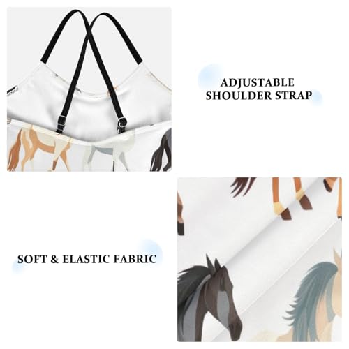 Cute Horse White Bathing Suits for Toddlers, Summer Swimsuits Girls, Beach Swimsuit3