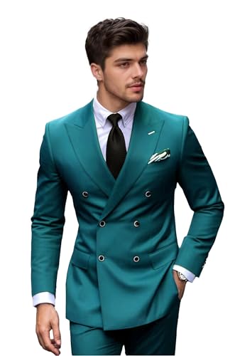 Men's 2 Piece Suit Wedding Business Prom Party Suit Classic Fit 2 Pieces Double Breasted Set