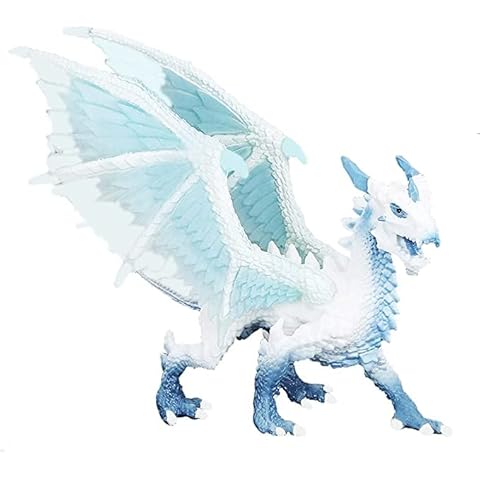 Doyomtoy Ice Dragon Figurine, Ice Dragon Toys, Miniature Dragon Statue, for Kids Gift Animal Toys or Stocking Stuffed, Home Decoration Cover