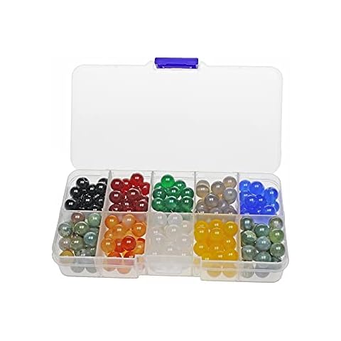200pcs 8mm Stone Beads Kit Round Loose Gemstone Black Red Green Gray Blue White Yellow Indian Moss Agate Beads for Bracelet Necklace Earrings Jewelry Making Cover