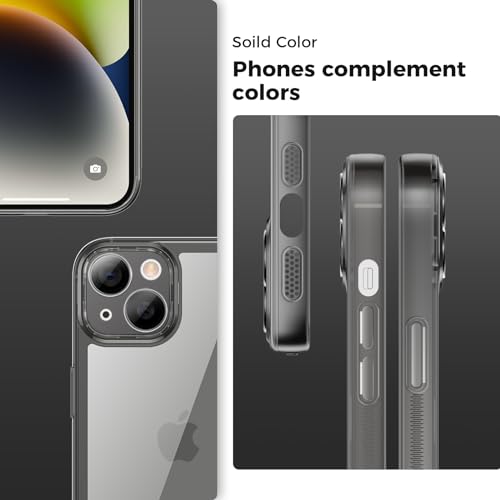 YATWIN Colored Clear Case for iPhone 13 with Matte Border, Built-in Camera Lens Protector, Non-Yellowing, Shockproof, Armour Phone Cover for Apple iPhone 13 5G - Black YATWIN Colored Clear Case for iPhone 13 with Matte Border, Built-in Camera Lens Protector, Non-Yellowing, Shockproof, Armour Phone Cover for Apple iPhone 13 5G - Black