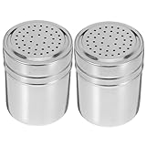 TOBBOMEY 2 pezzi Spargisale Portatile in Acciaio Inox con Coperchio Ermetico Contenitori per Spezie e Condimenti Scuotitore per Zucchero Pepe per Cucina Ristoranti e Campeggio Facile da