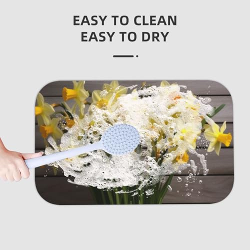 Tapis de bain antidérapant absorbant diatomées grand format imprimé fleurs - 7