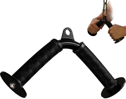 Fitarc Tricep V Bar Cable Attachment, Tricep Pull Down Attachment for Home Gym Equipment, Tricep Bar Cable Attachments for Gym with Non-Slip Rubber Grips, Cable Machine Attachment