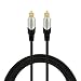 Digital Optical Audio Cable,CableCreation 50FT Toslink Male SPDIF Cable with Nylon Braided Fiber Optic Cord for Home Theater, Sound Bar, TV, PS4, Xbox, VD/CD & More.Black & Sliver