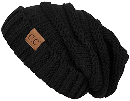 FunkyJunque Tuque tricot câble surdimensionné noir