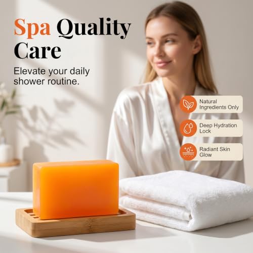 Image of Kruggo Deodorizing Persimmon Soap Bar, Citrus Scent Cleansing Bar for Adult Skin (2 pcs, A)