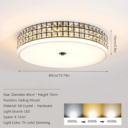 Plafonnier cristal LED moderne réglable contre la lumière agressive - 7