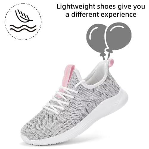 Image of Lamincoa Womens Slip On Walking Shoes Non Slip Casual Road Running Lightweight Mesh Fashion Sneakers for Gym Travel Workout