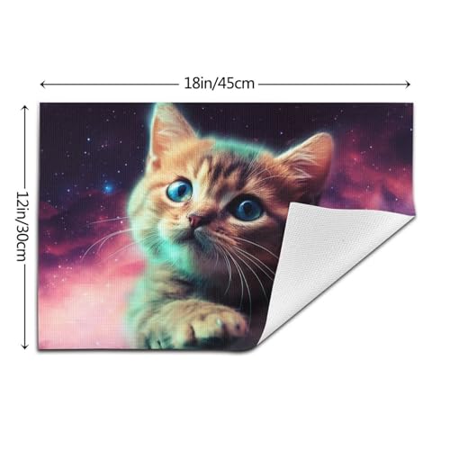 Set de table chat bébé durable lavable en PVC imprimé galaxie x6 - 3