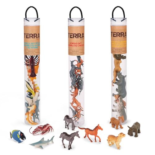 Terra by Battat Tubos de Animales, 3 temáticas Marinas y Salvajes
