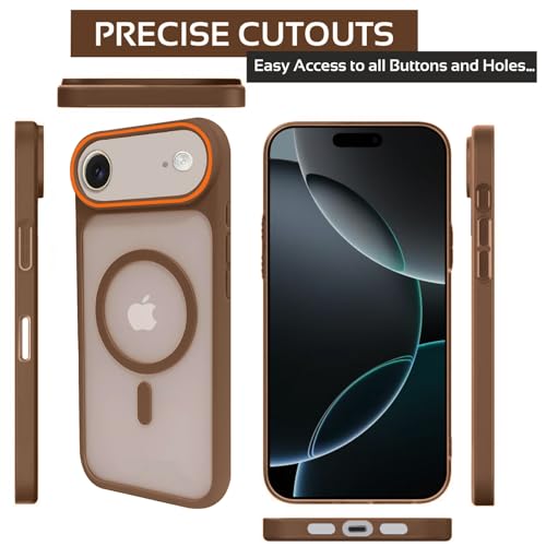 Image of AIBEX Magnetic Compatible Shockproof Case for iPhone 17 Air - Slim Protective Back Cover with Camera Lens Protection, Strong Magnetic Support, Anti-Slip Grip, Military Grade Drop Protection (Brown)