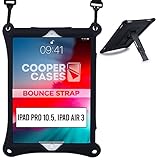 Cooper Bounce Strap Shoulder Strap Rugged Case Compatible with Apple iPad Pro 10.5 | Multi-Functional Shock Proof Heavy Duty Cover with Stand, Hand Strap | Adults Kids Friendly | A1701 A1709 (Black)