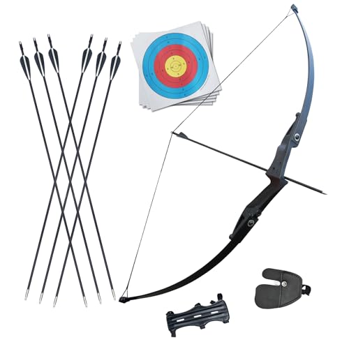 D&Q Archery Bow and Arrow Set Beginner Bow Adult Hunting Bow 51" 30lbs 40lbs Longbow Kit Target Practice Outdoor Competition Training (40 pounds)