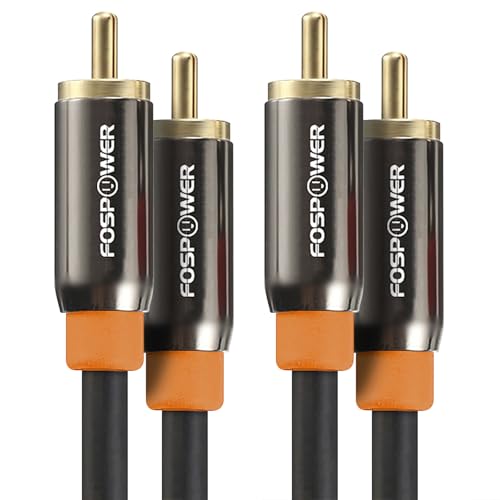 FosPower Digital Audio Coaxial Cable [24K Gold Plated Connectors] Premium S/PDIF RCA Male to RCA Male for Home Theater, HDTV, Subwoofer, Hi-Fi Systems - 6ft/2Pack
