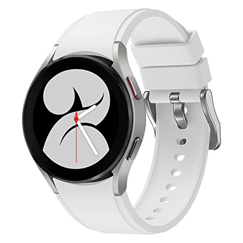 Bracelet silicone 20mm blanc pour Galaxy Watch 4 du bureau aux séances de sport