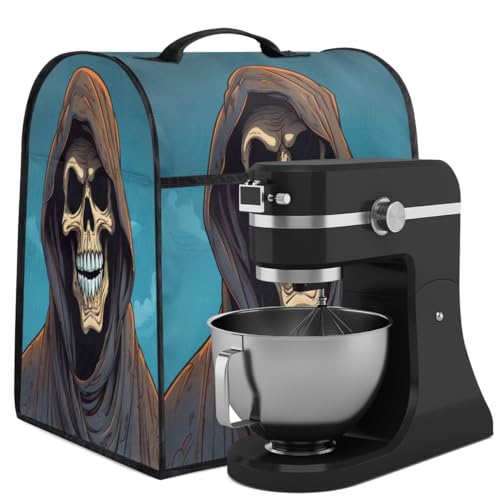 Coffee Maker Cover Skull Kitchen Appliance Covers Small Appliance Covers Blender Cover Juicer Cover Dust Covers for Kitchen Appliances with Top Handle and Pockets,Washable,B153
