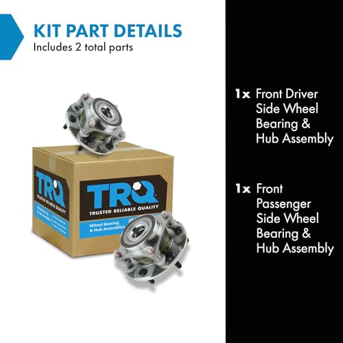 Image of TRQ Front Left Right Wheel Bearing Hub Assembly Pair 2 Piece Compatible with 2010-2023 Lexus GX460 2003-2009 GX470 2003-2023 Toyota 4Runner 4WD 2007-2014 FJ Cruiser 4WD 2005-2023 Tacoma 4WD