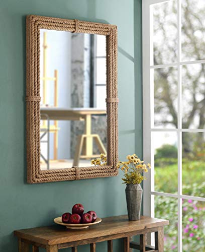 Kenroy Home 60206 Rudy Wall Mirror with Natural Rope Finish, Rustic Style, 41" Height, 28" Width, 2" Depth, Medium - Image 11