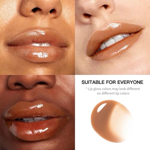 Image of Browm Honey Butter Lip Stain Tinted Lip Gloss, Shine Moisturizing Plumper Liquid Lipstick for Women,Natural Nourishing Hydrating Lip Balm for Dry Lips,Lightweight Lip Liner Care Makeup,Vegan #7