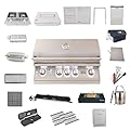 Lion Premium Grills | BBQ Gas Grill Bundle | 32 Inch Grill Package 5 (Natural Gas), Door & Two Drawers Combo, Refrigerator 4.5 cubic, 4 Sets of Ceramic Flame Tubes with Tray, Vent, Mat and More