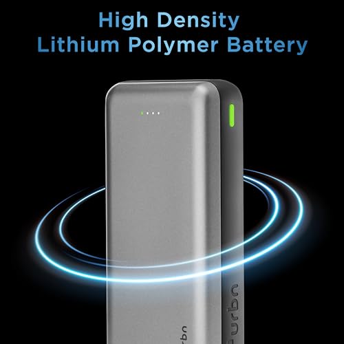 Image of URBN 20000 mAh 22.5W Super Fast Charging Ultra Compact Power Bank with Quick Charge & Power Delivery, Mixed Output Ports (USB-A + Type-C), Made in India, Type C Cable Included (Grey)